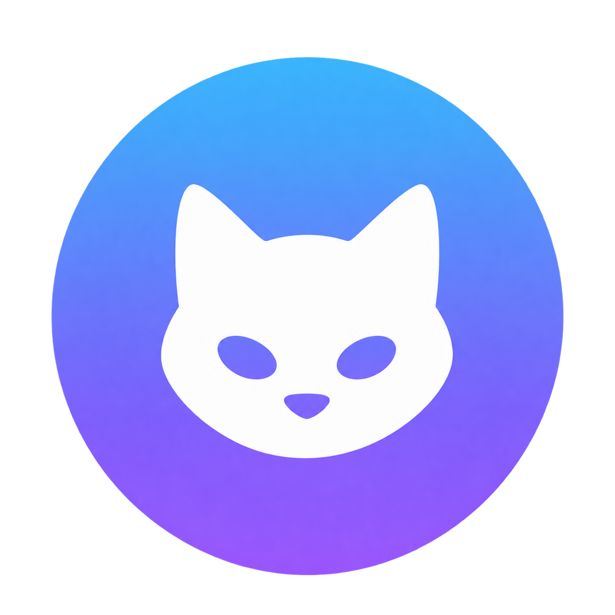 蓝色渐变猫咪主题配图
